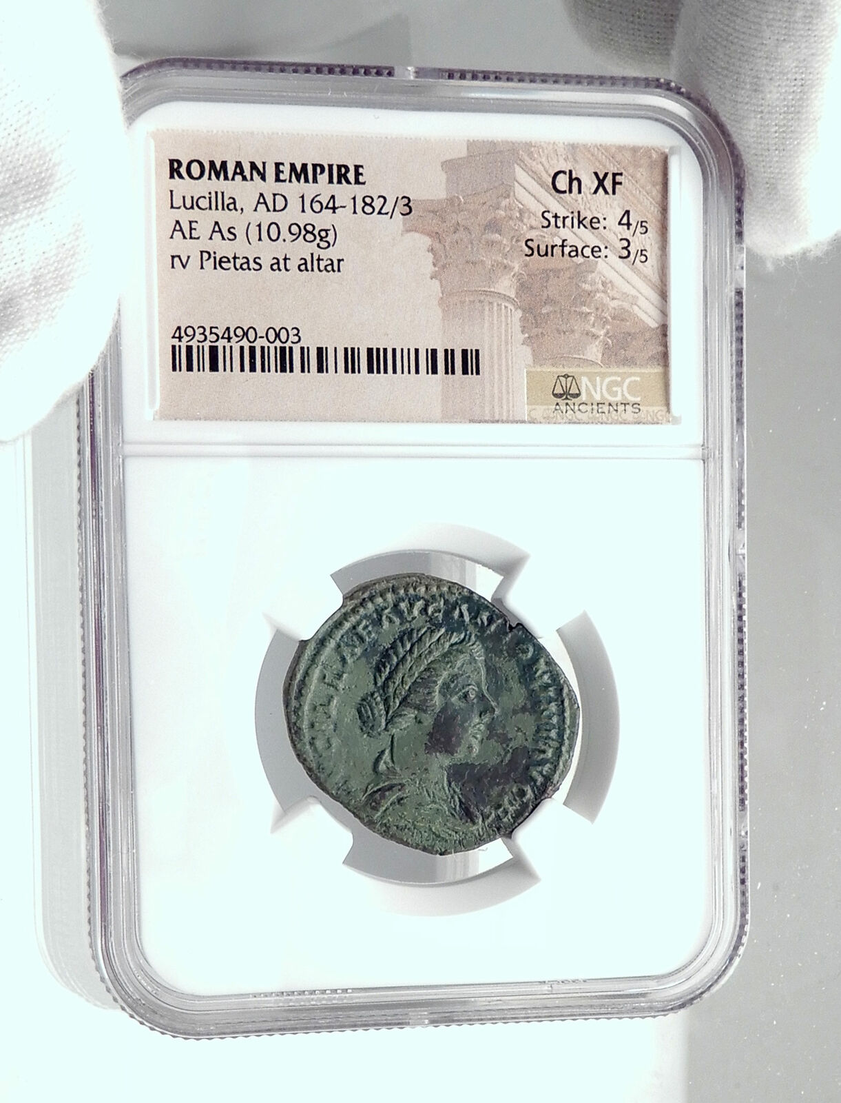 LUCILLA wife of LUCIUS VERUS Authentic Ancient 164AD Rome Roman Coin NGC i80952