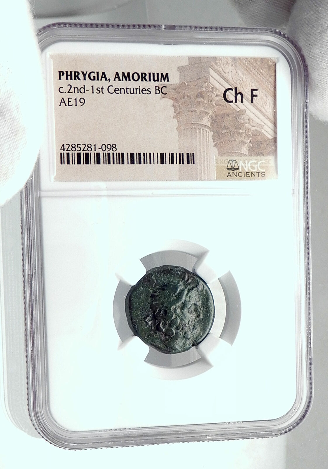 AMORION in PHRYGIA Rare Authentic Ancient 200BC Greek Coin ZEUS EAGLE NGC i81148