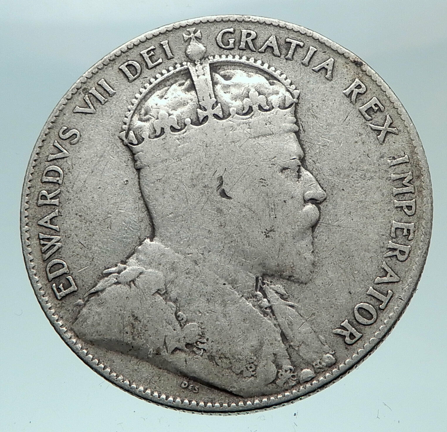 1909 CANADA Newfoundland Antique Silver 50 Cents Coin UK King Edward VII i80982