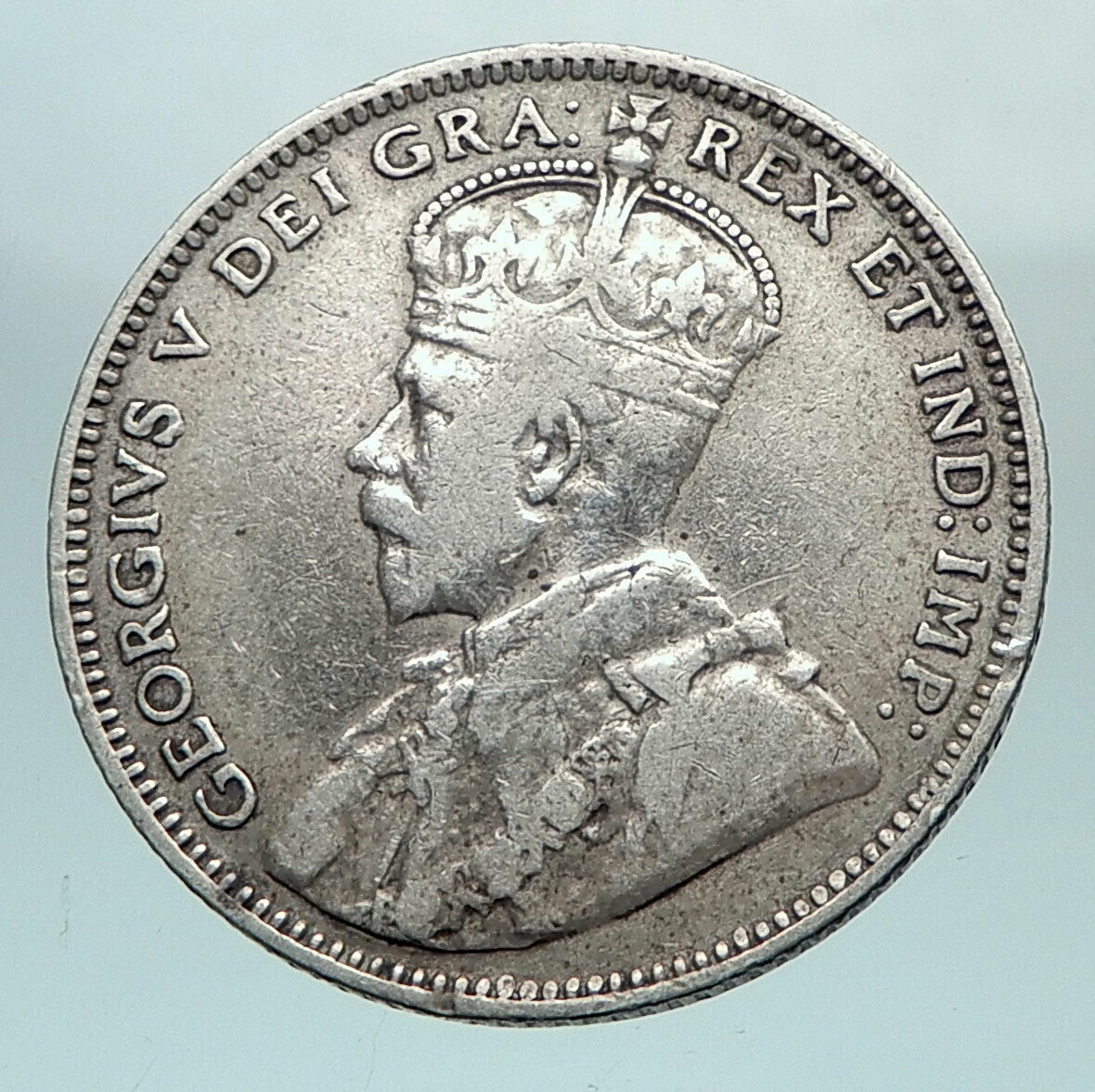 1912 CANADA UK King George V Newfoundland Antique SILVER 20 CENTS Coin i81065