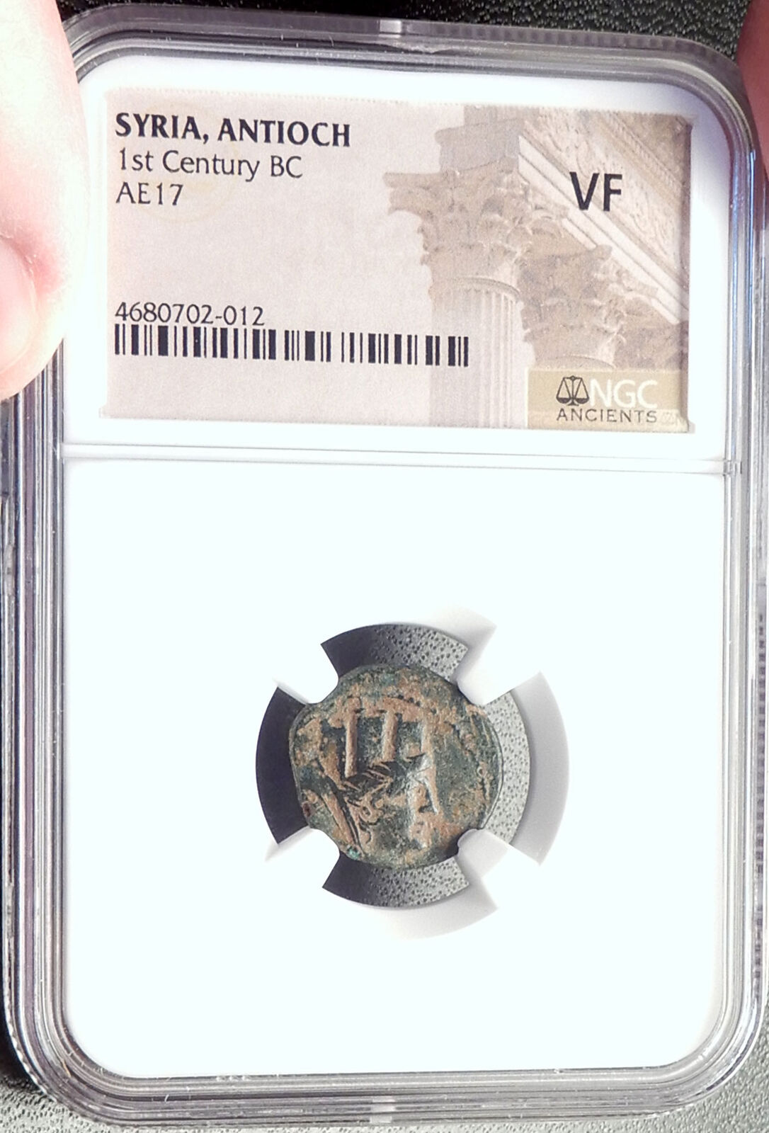 ANTIOCH in SELEUKIS Authentic Ancient 92BC Greek Coin w TYCHE TRIPOD NGC i68941