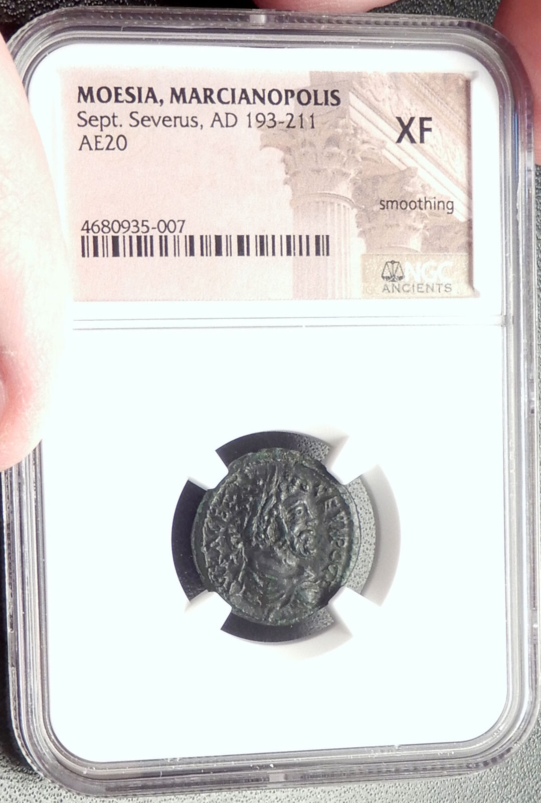 SEPTIMIUS SEVERUS Ancient Marcianopolis Roman Coin HERCULES LEO LION NGC i68766