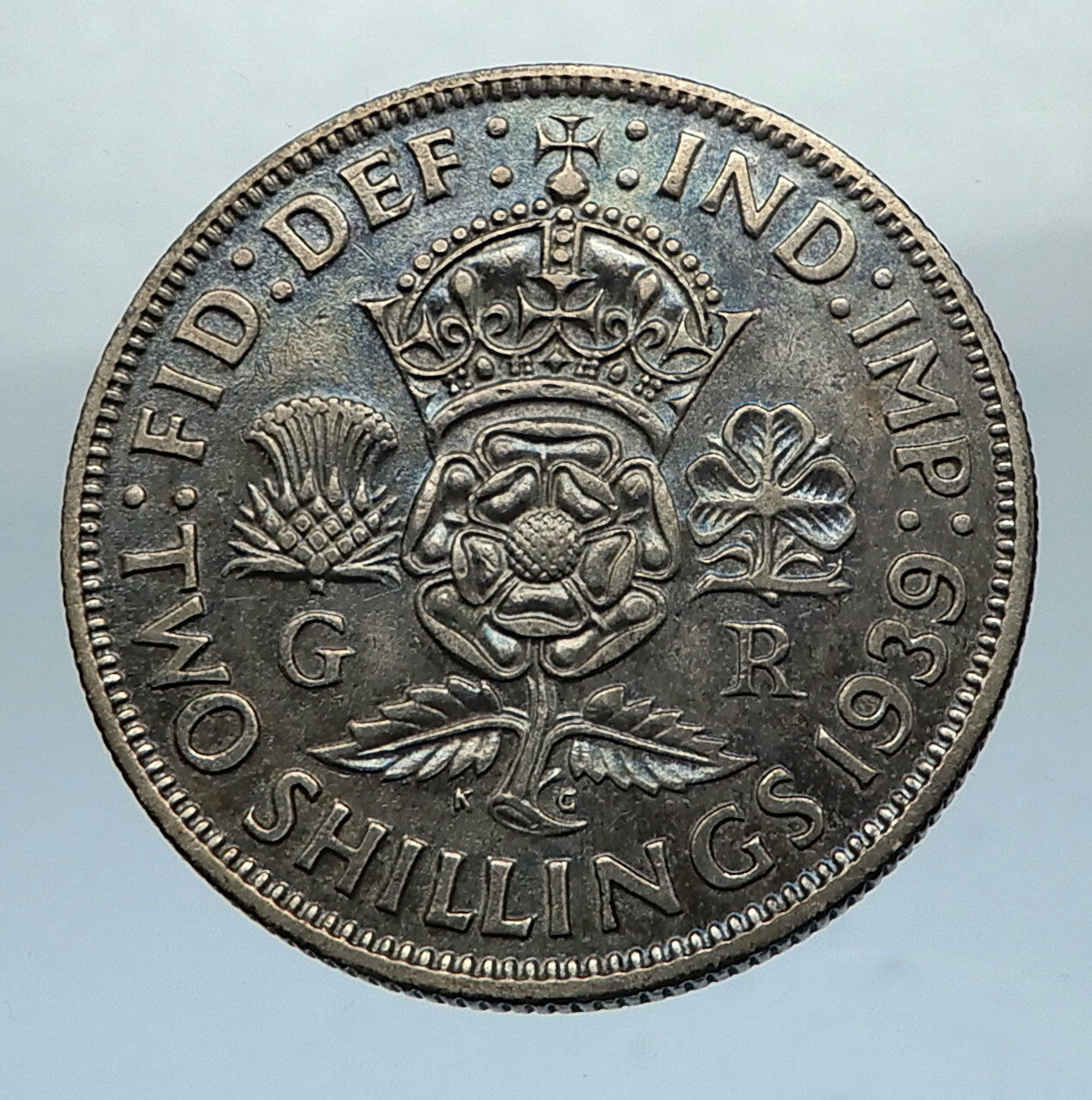 1939 United Kingdom Great Britain GEORGE VI Silver Florin 2Shillings Coin i66843