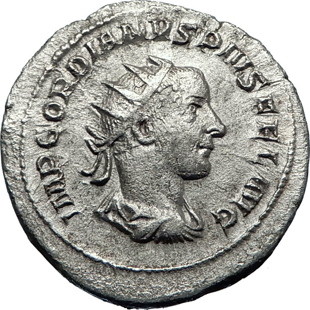 GORDIAN III 243AD Authentic Genuine Ancient Silver Roman Coin Providentia i70196