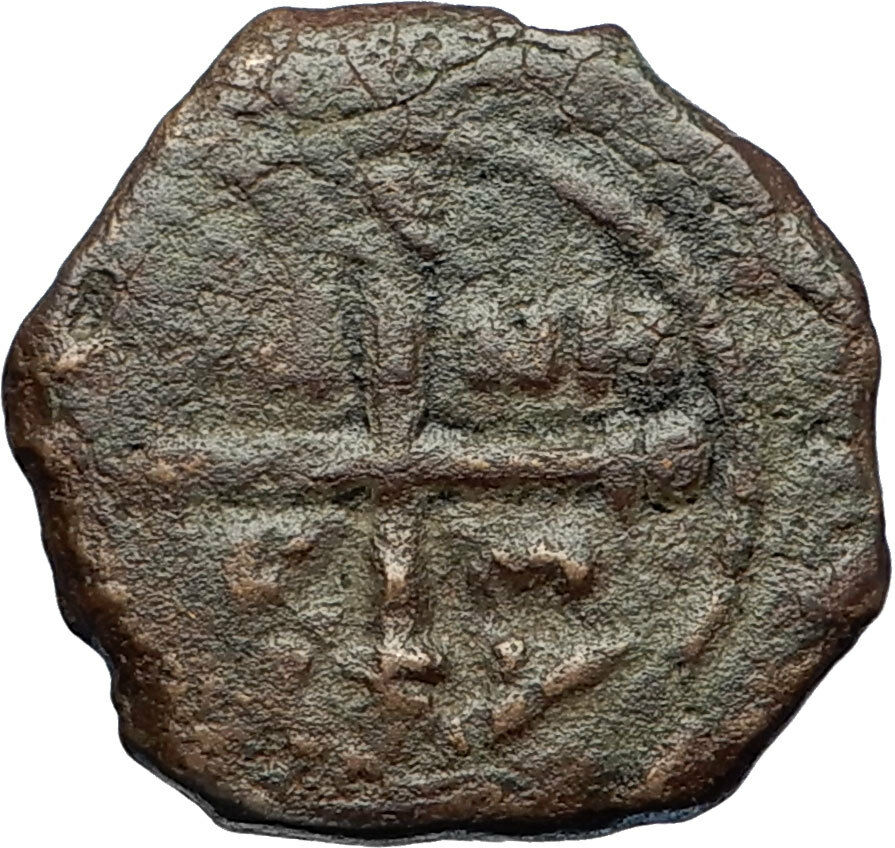 CRUSADERS Antioch Tancred Ancient 1101AD Byzantine Time Coin CHRIST CROSS i69683