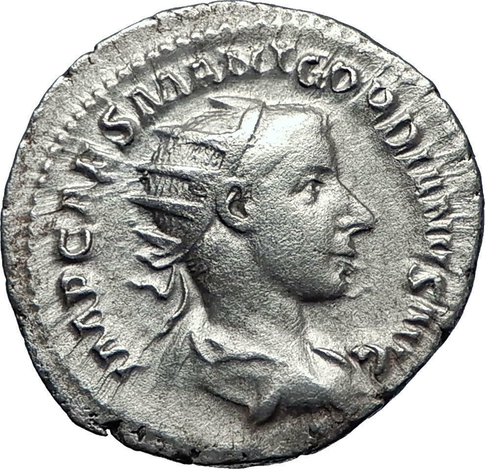 GORDIAN III 239AD Ancient Authentic Genuine Silver Roman Coin Aequitas i70060