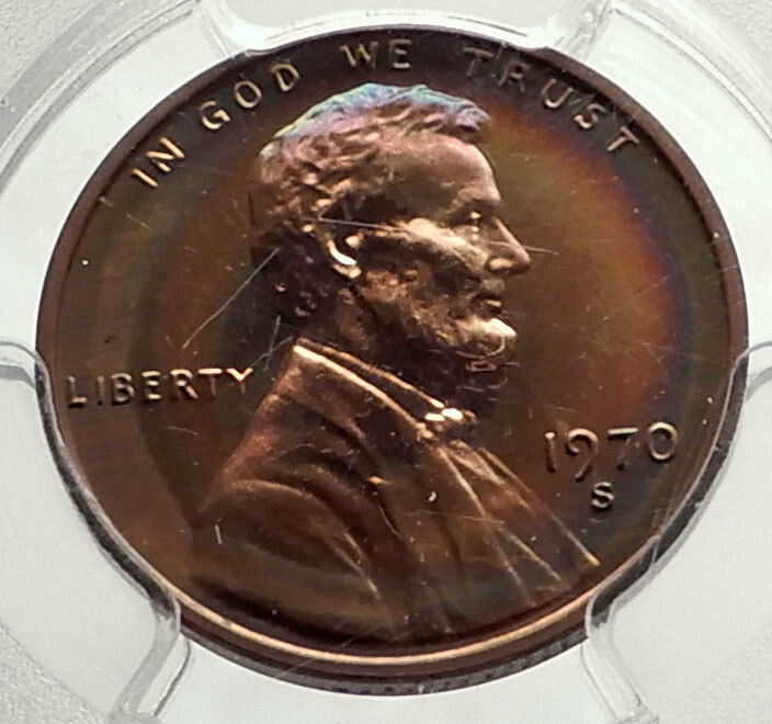 1970 US Abraham Lincoln Memorial PROOF Penny 1 Cent Coin PCGS Certified i70592