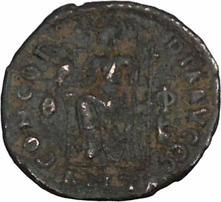 Gratian 378AD Rare Ancient Roman Coin Roma seated with globe & spear i42677