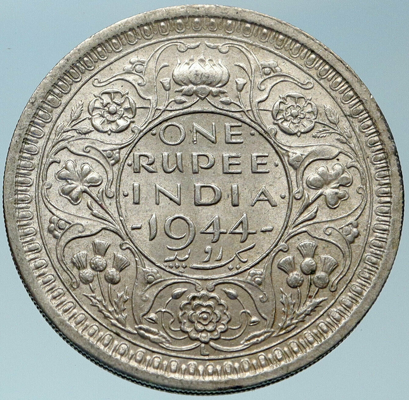 1944 INDIA UK States King George VI OLD Genuine Silver Rupee Indian Coin i82885