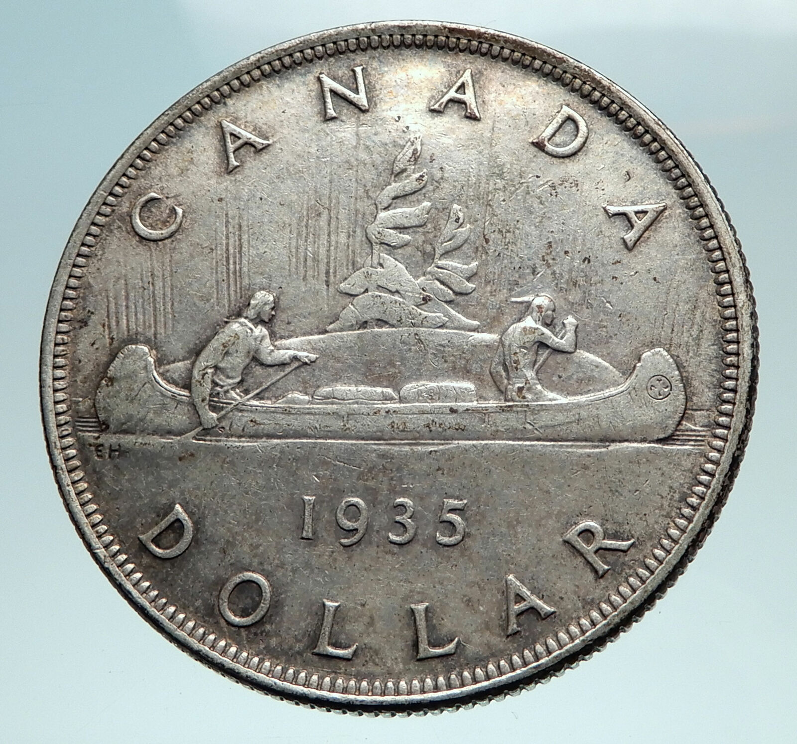 1935 CANADA under UK King GEORGE V Voyagers Genuine Silver Dollar Coin i82560