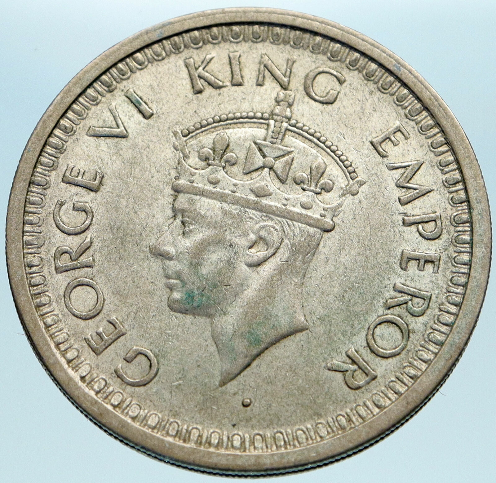 1944 INDIA UK States King George VI OLD Genuine Silver Rupee Indian Coin i82800