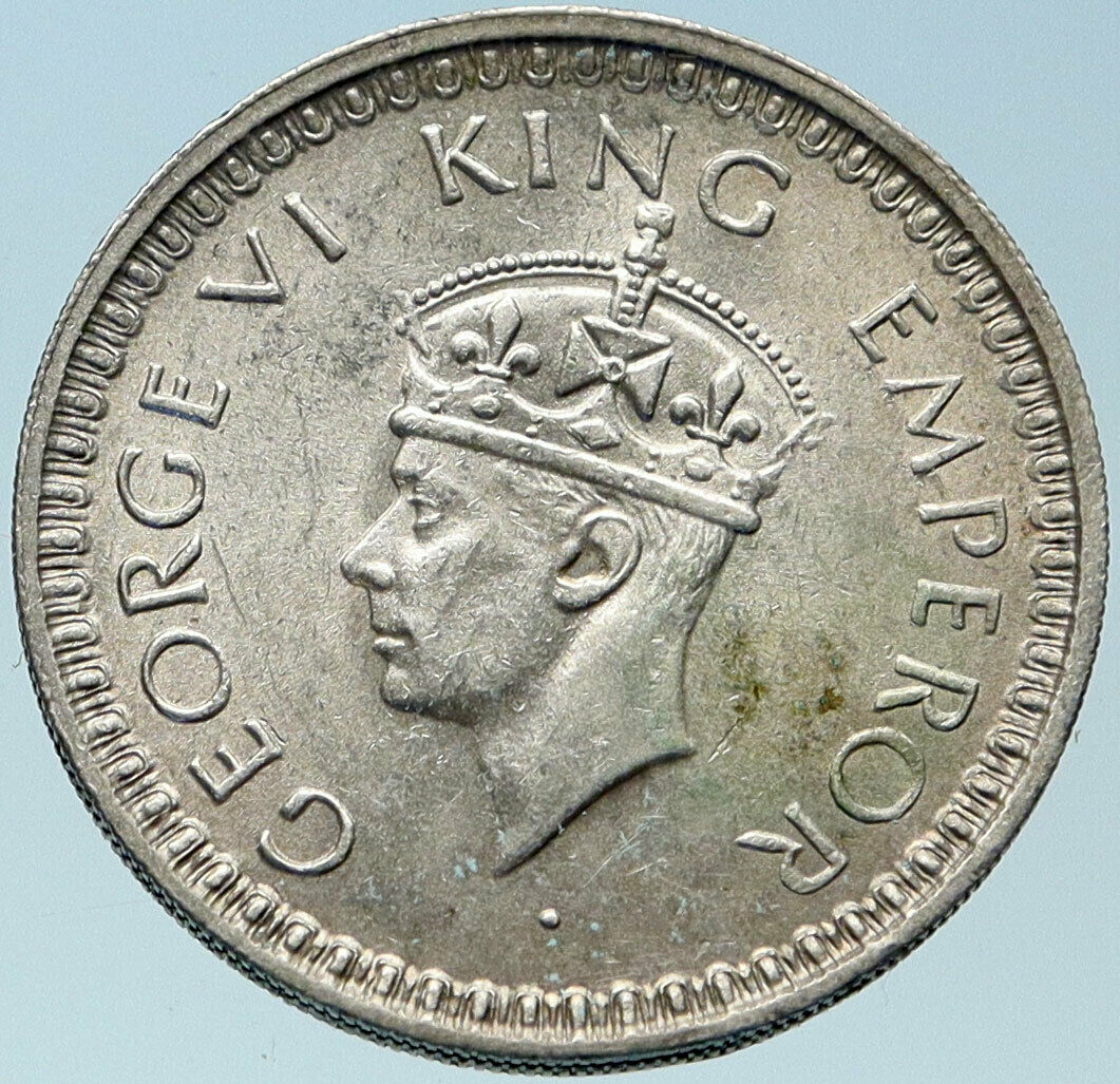 1944 INDIA States UK King George VI Genuine Silver 1/2 RUPEE Indian Coin i82882