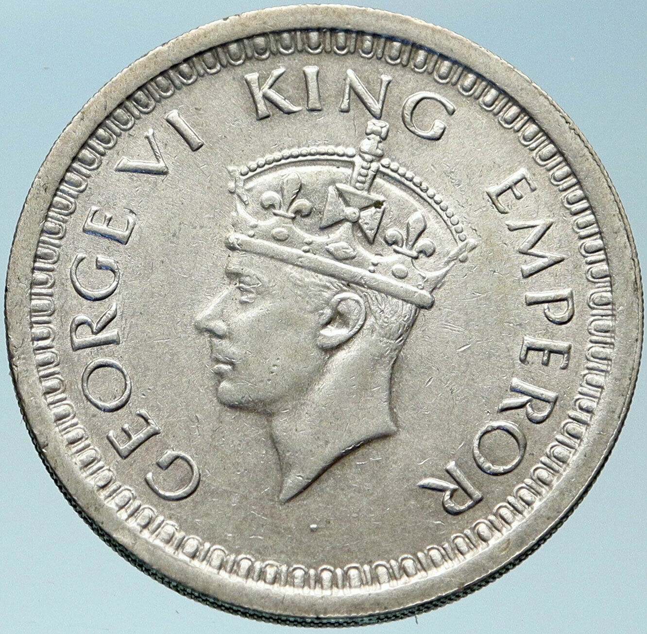 1944 INDIA UK States King George VI OLD Genuine Silver Rupee Indian Coin i82887