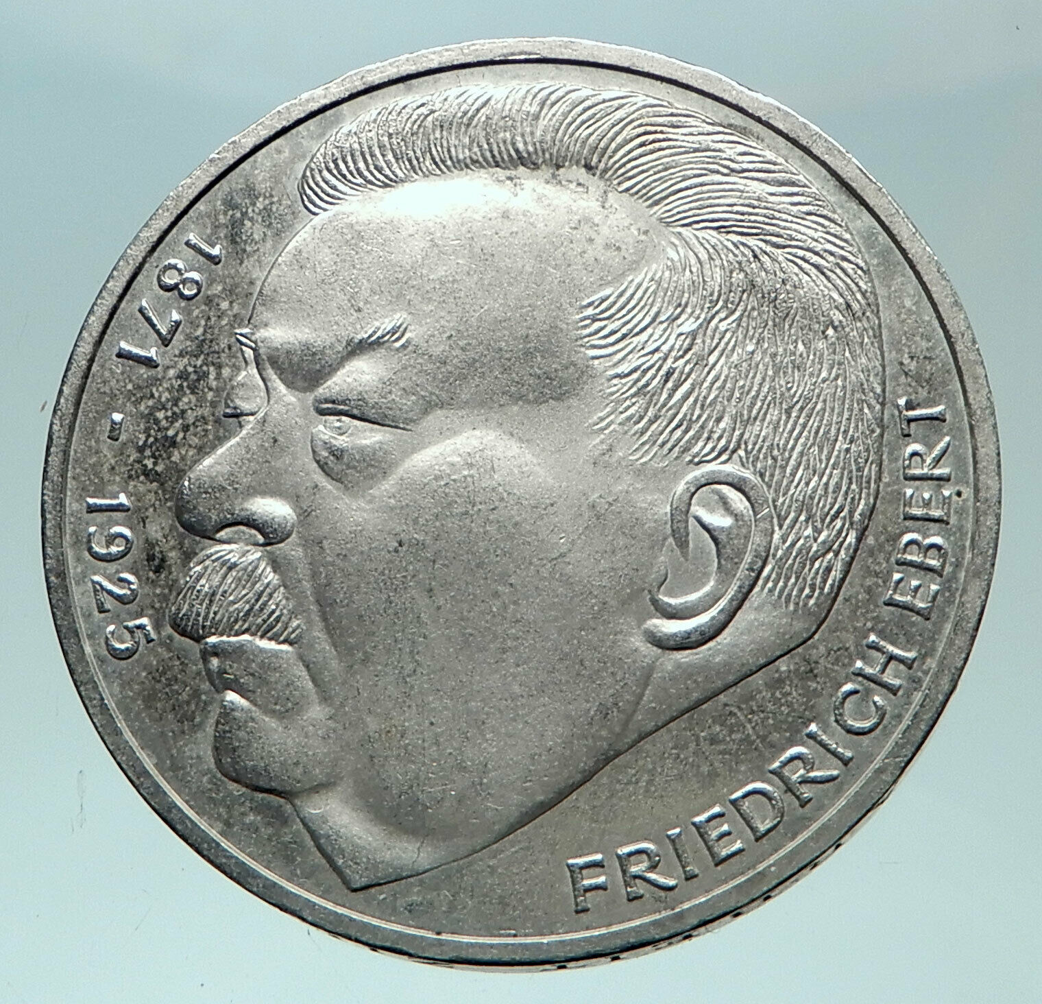 1975 GERMANY Politician Friedrich Ebert Antique Silver 5 Mark GERMAN Coin i82571