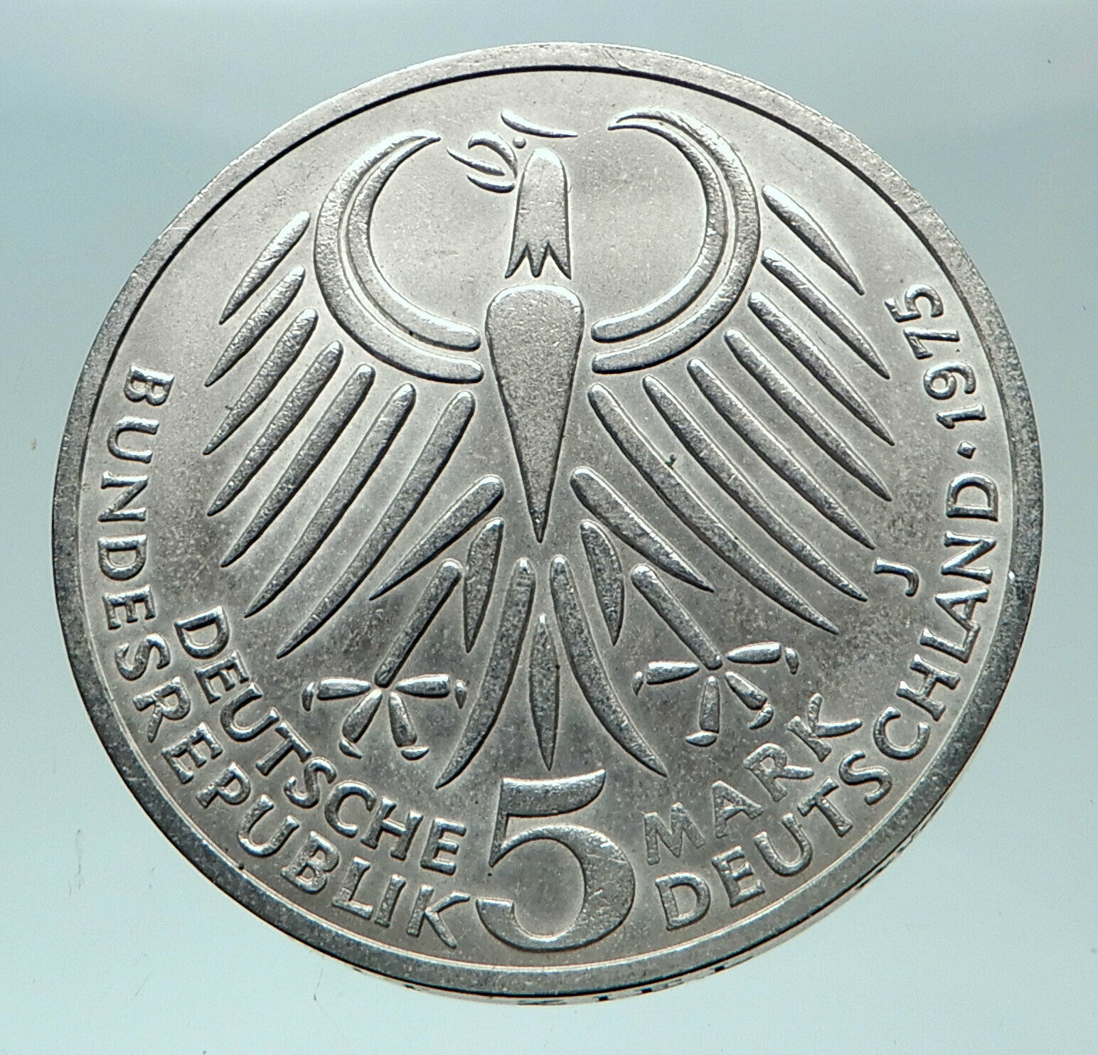 1975 GERMANY Politician Friedrich Ebert Antique Silver 5 Mark GERMAN Coin i82571