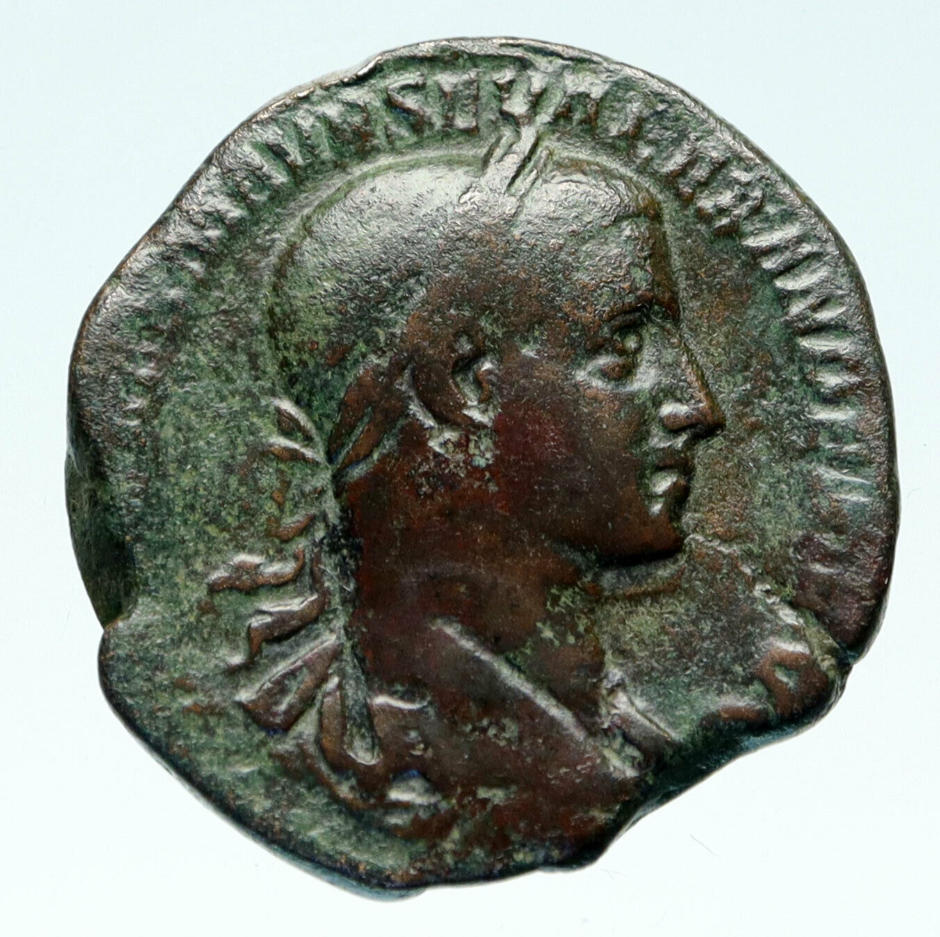 SEVERUS ALEXANDER Authentic Ancient 225AD SESTERTIUS Roman Coin MARS i83042