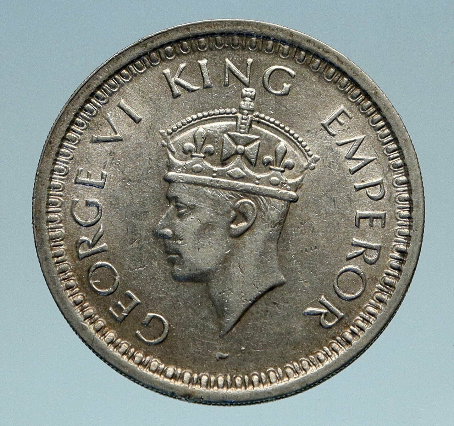 1945L INDIA UK States King George VI OLD Genuine Silver Rupee Indian Coin i82873