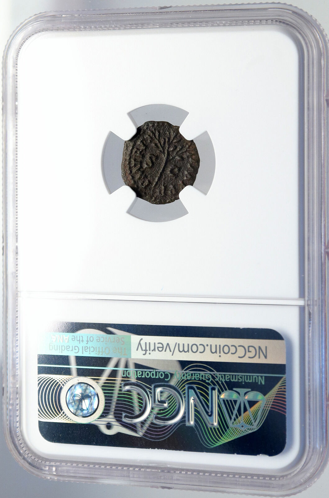 NERO Authentic Ancient Genuine 65AD Rome Roman Coin OWL ALTAR OLIVE NGC i82633