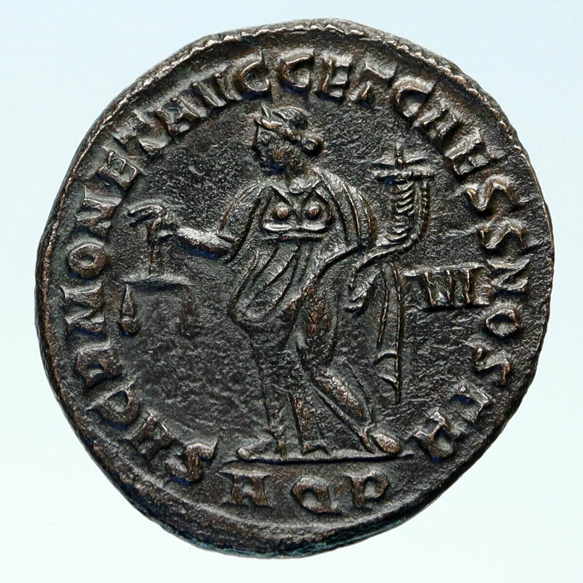 MAXIMIAN Authentic Ancient Original Genuine 302AD Roman Coin with MONETA i83032