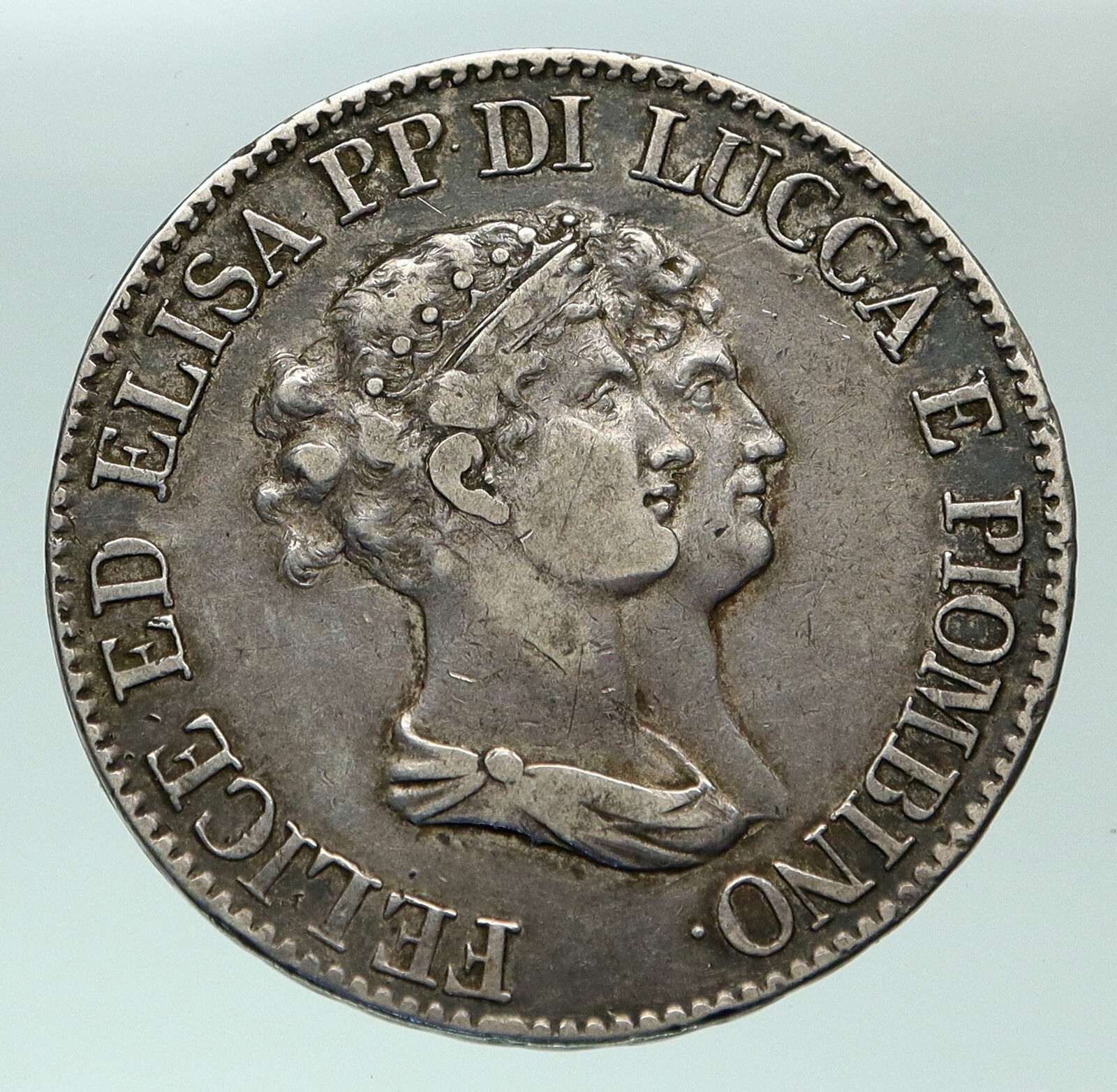 1807 ITALY Italian States LUCCA F. Baciocchi Elisa Bonaparte Silver Coin i84861