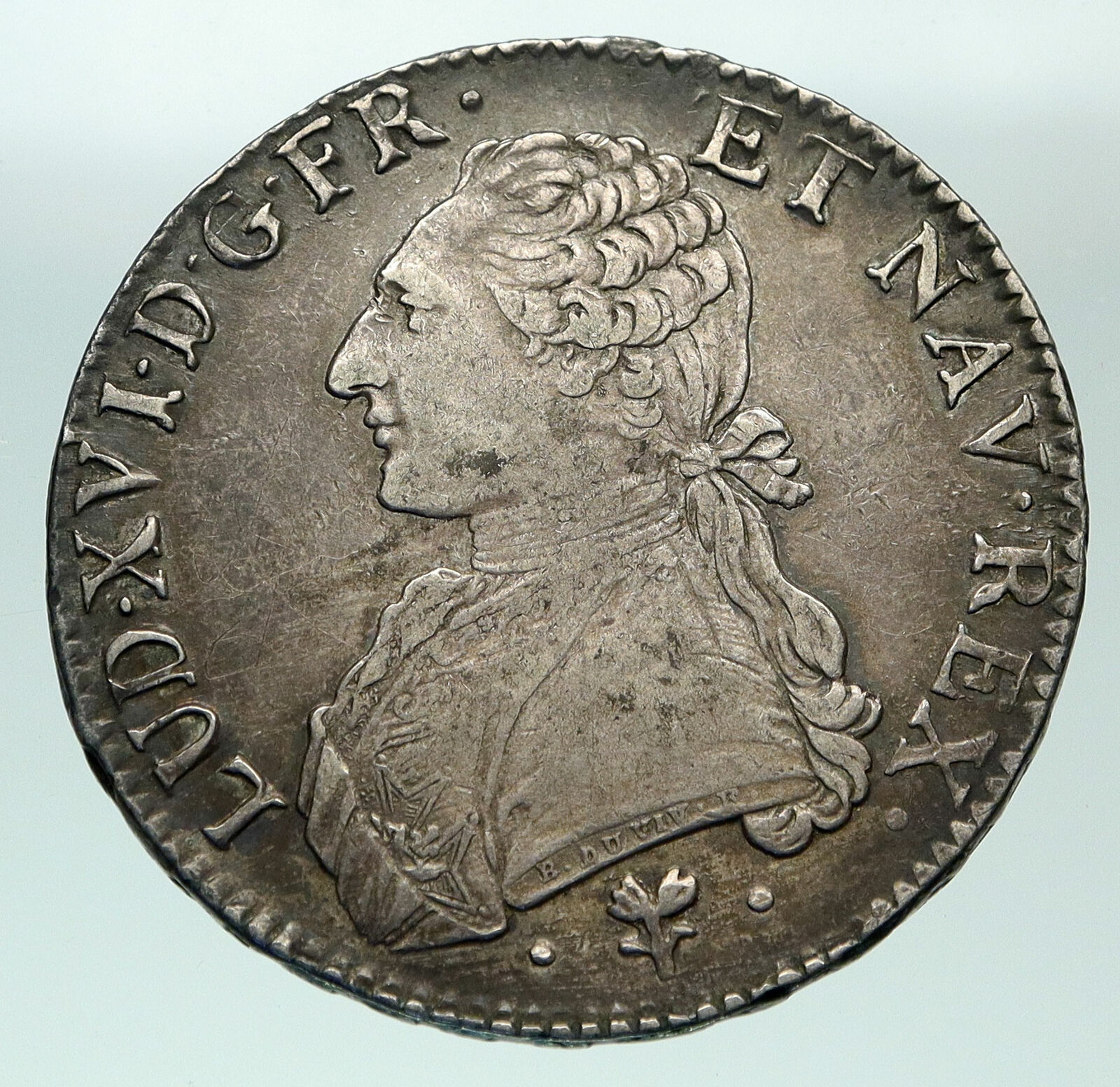 1787 L FRANCE King LOUIS XVI Large Silver Antique OLD French ECU Coin i84862