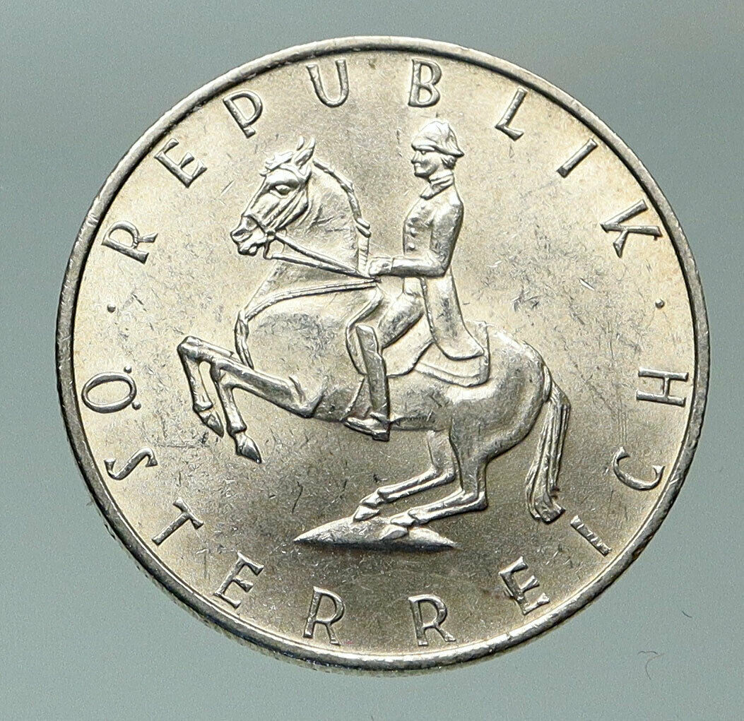 1966 AUSTRIA Spanish HORSE RIDER Vintage Silver 5 Shilling Austrian Coin i84872