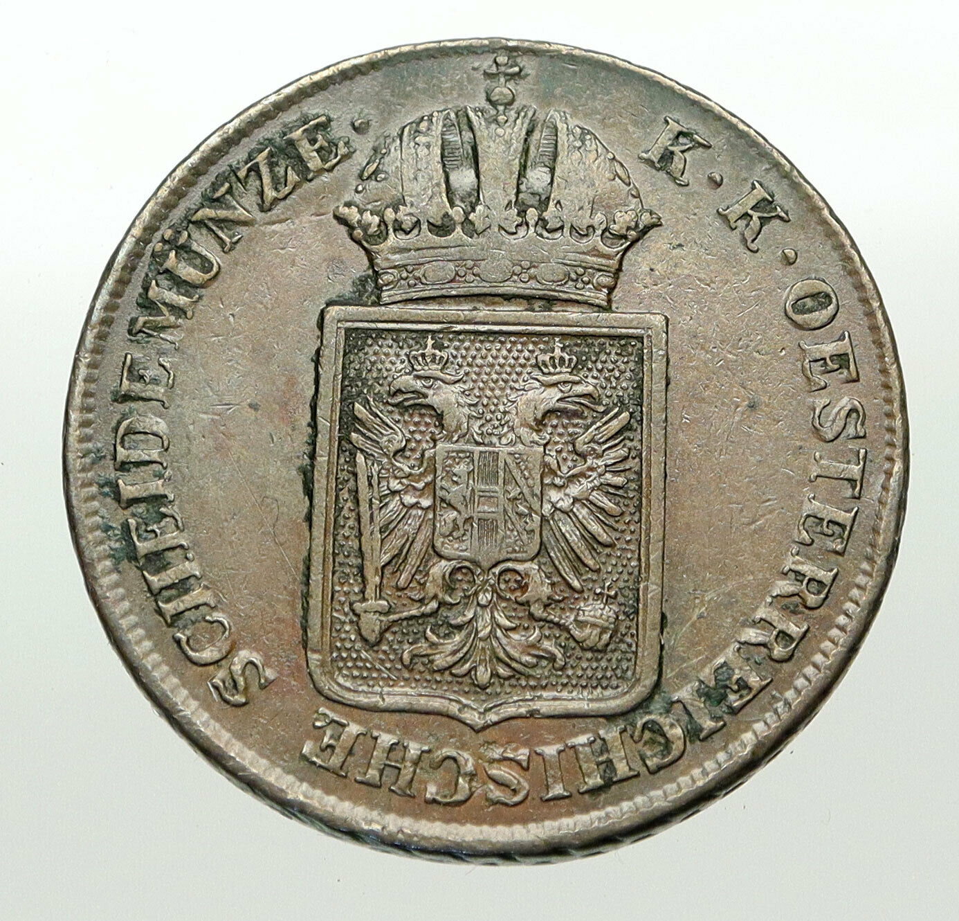 1848 A AUSTRIA KING FRANZ JOSEPH I Eagle Genuine Austrian 2 Kreuzer Coin i84912