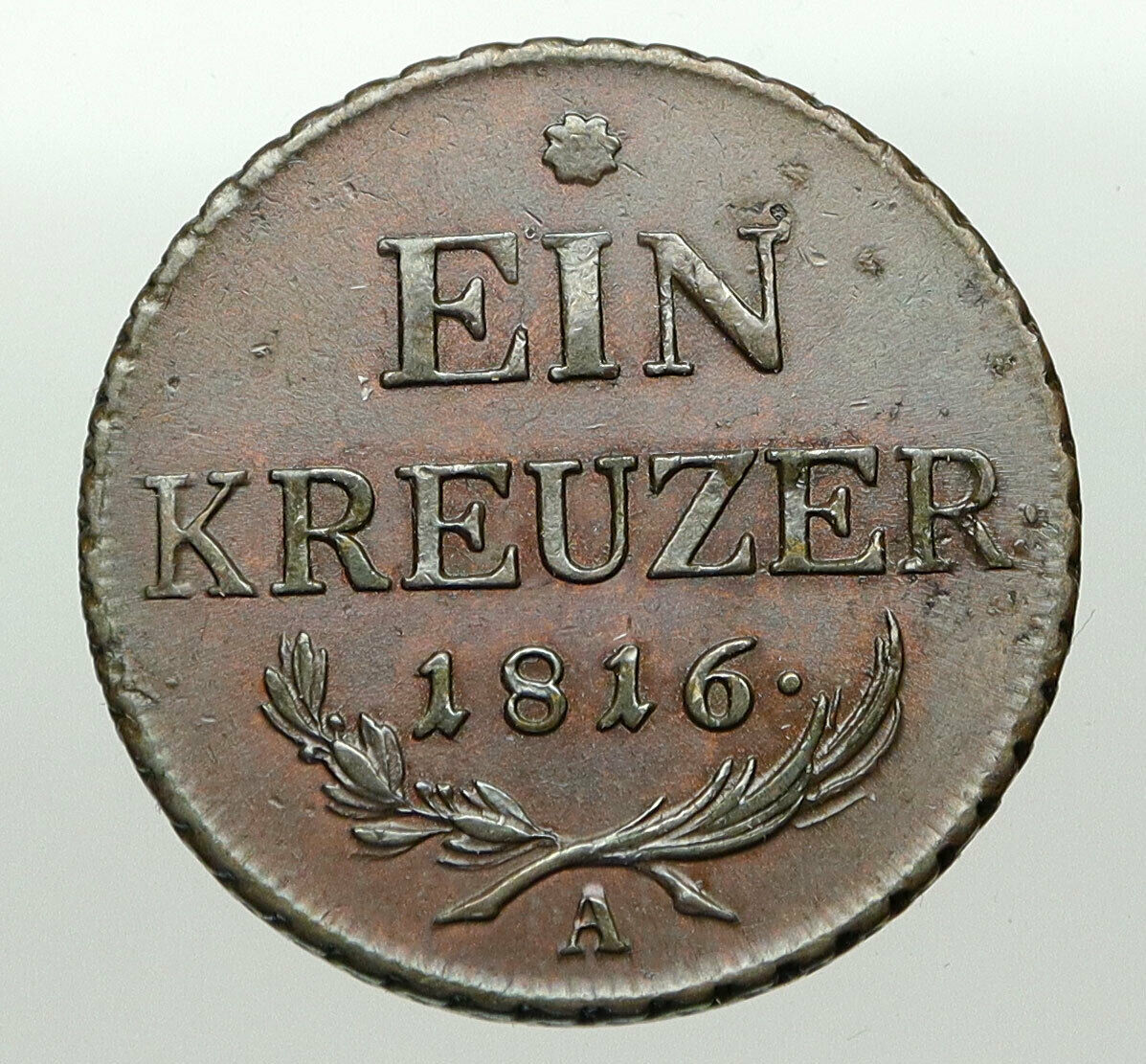 1816 AUSTRIA Emperor FRANZ Francis II OLD Antique 1 Kreuzer Austrian Coin i84907