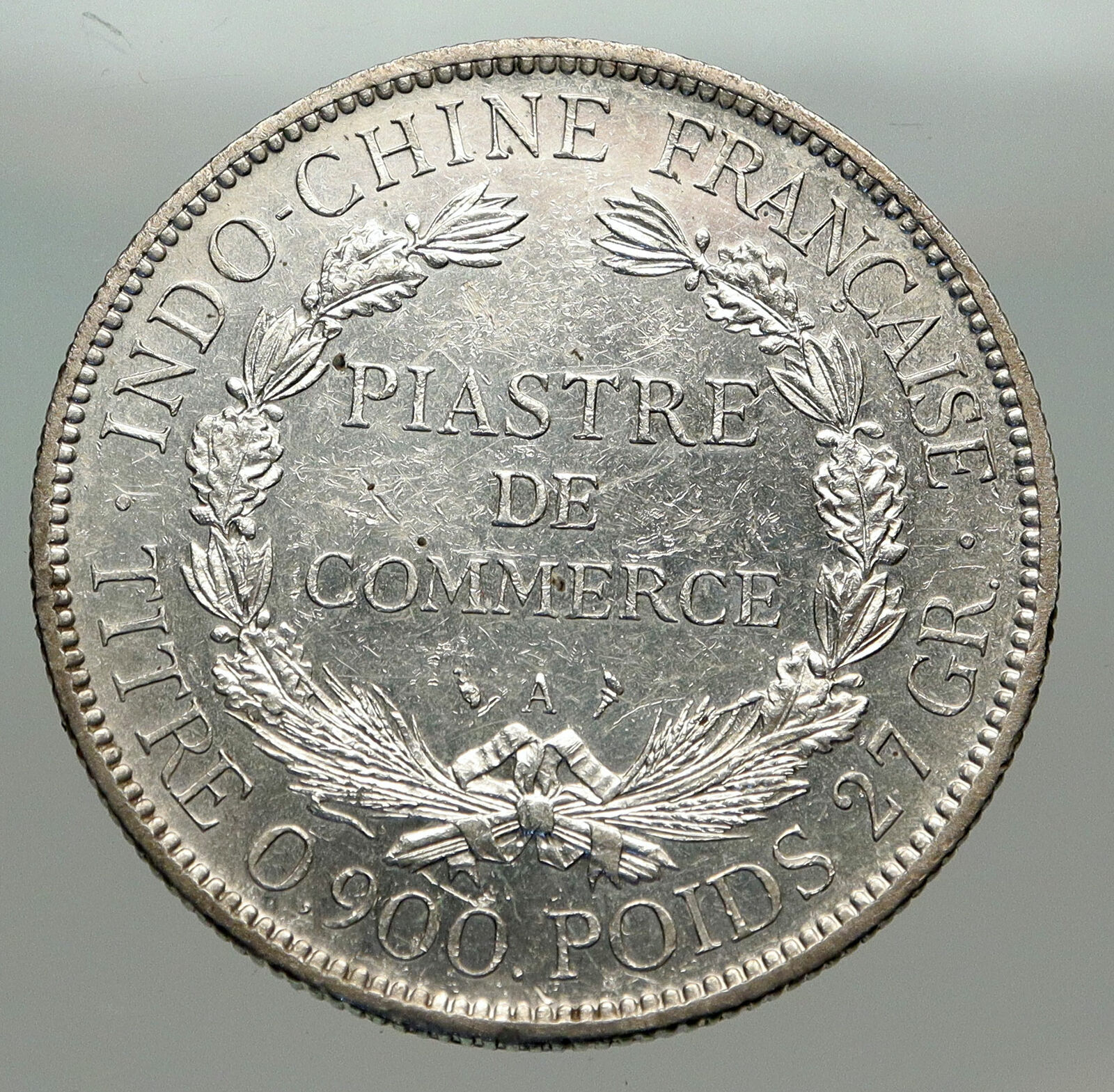 1900 A FRENCH INDO-CHINA Antique BIG Silver Piastre Coin France Republic i84962