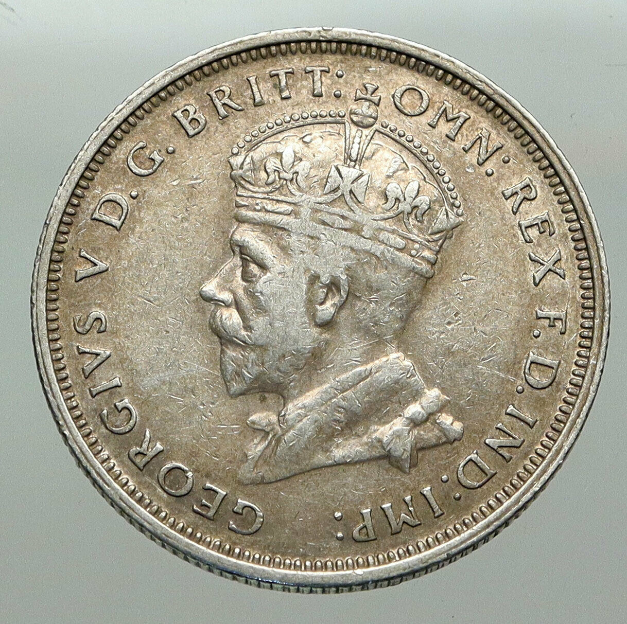 1927 AUSTRALIA UK King George V OLD PARLIAMENT HOUSE Silver Florin Coin i85083