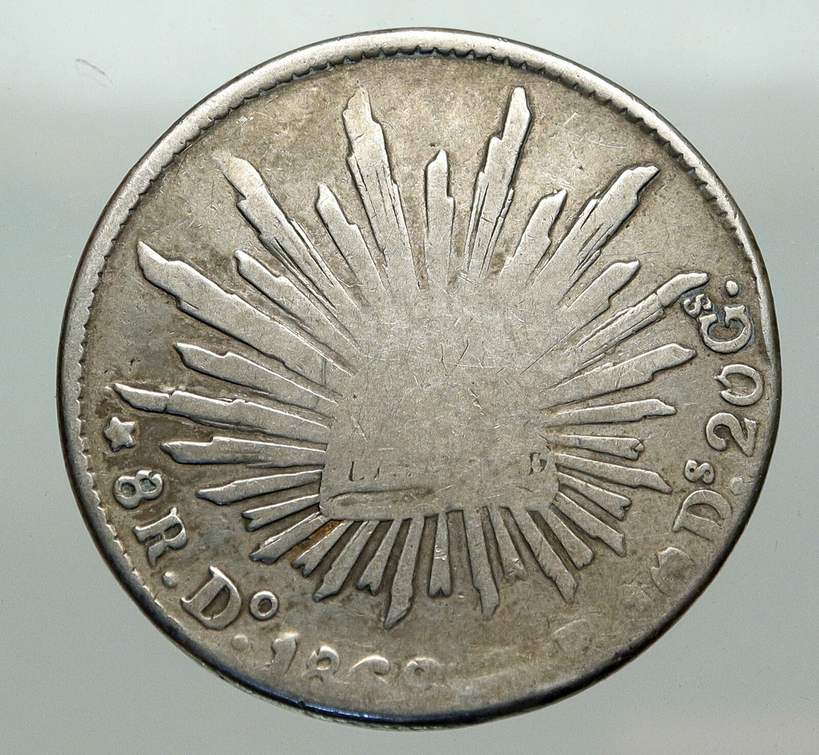 1868 Do CP MEXICO Large Eagle Sun Antique Mexican Silver 8 Reales Coin i85076