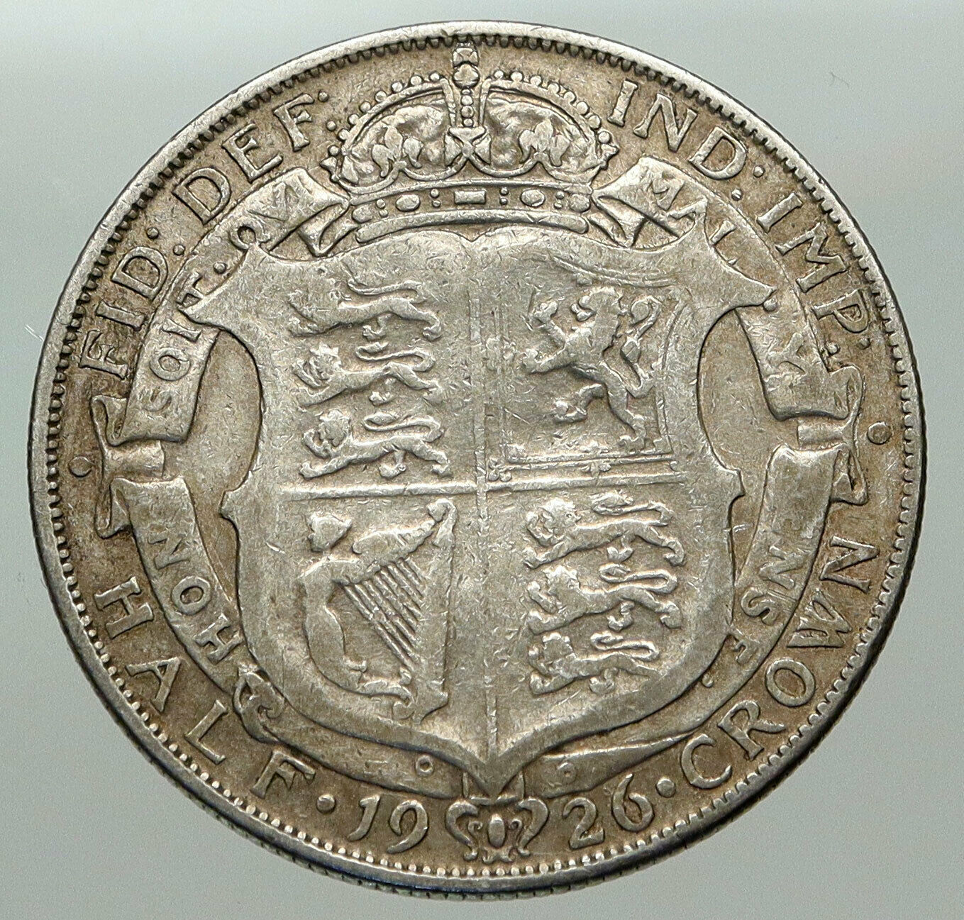 1926 Great Britain United Kingdom UK King GEORGE V Silver Half Crown Coin i85095