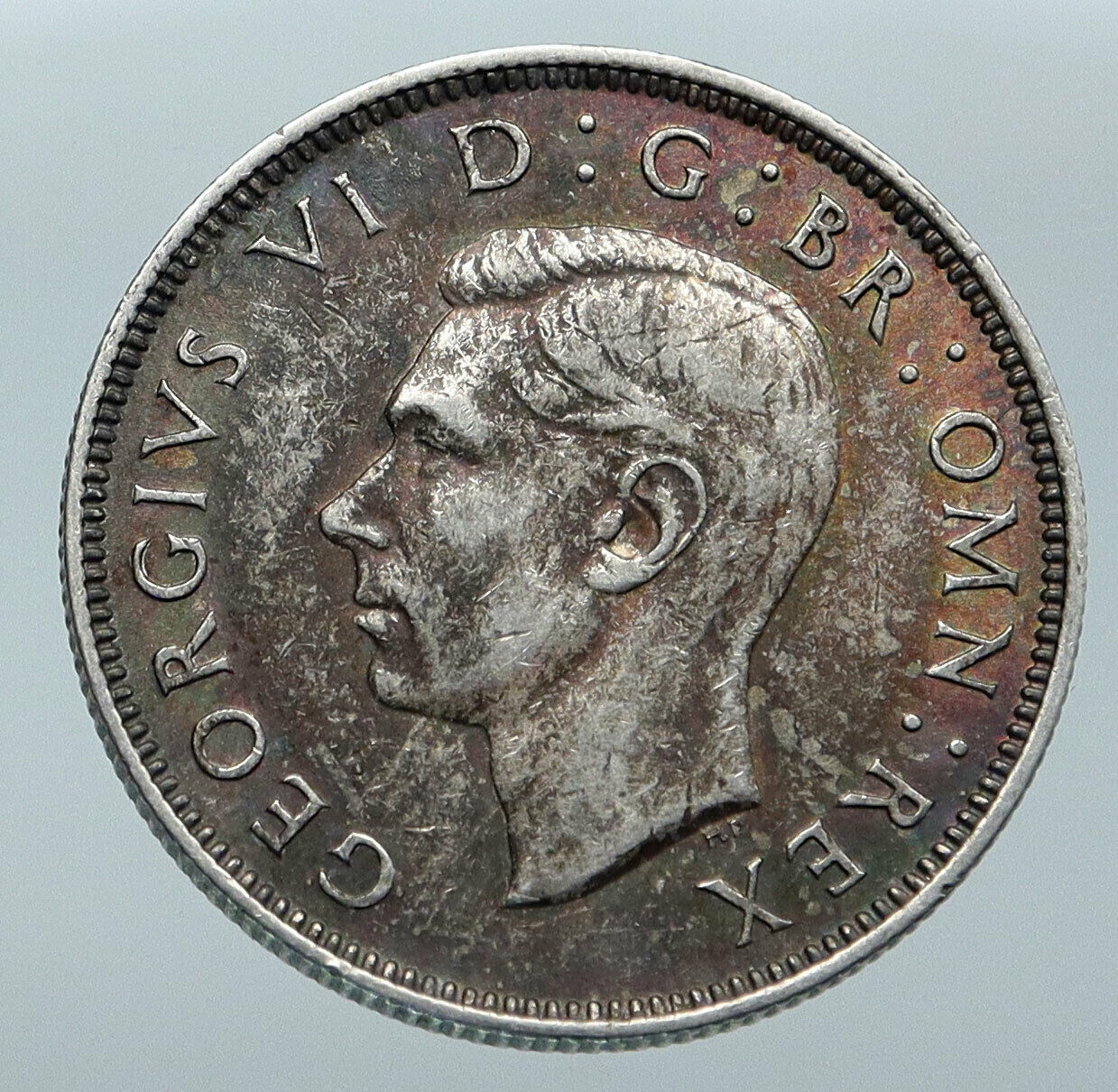 1941 Great Britain United Kingdom King George VI SILVER 2 SHILLING Coin i86101