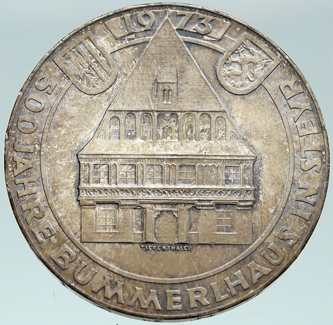 1973 AUSTRIA Bummerlhaus Architecture Silver 50 Shillings Austrian Coin i87484