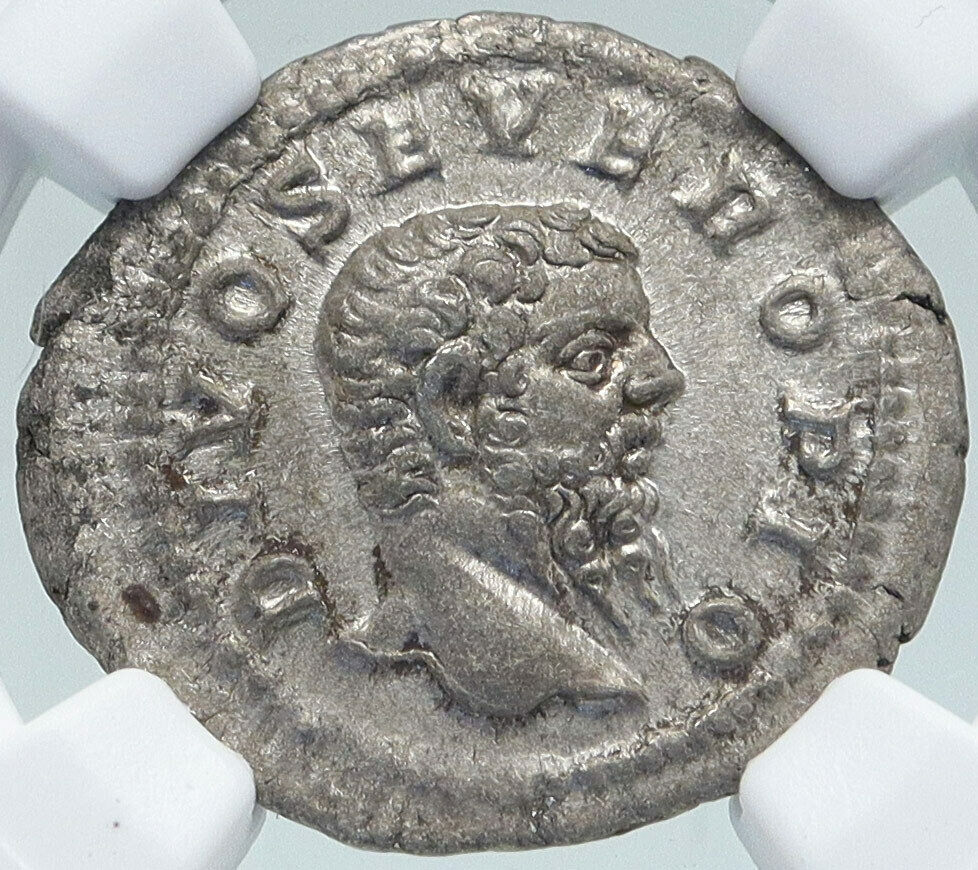 Divus SEPTIMIUS SEVERUS Ancient 211AD CONSECRATIO Silver Roman Coin NGC i87183