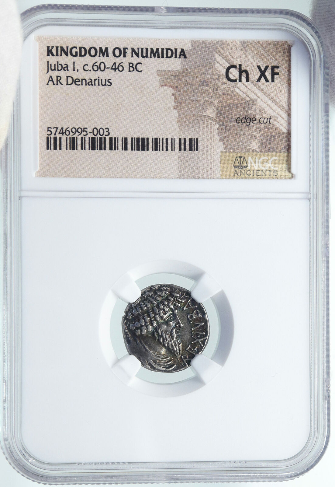 KINGDOM OF NUMIDIA King JUBA I Ancient SIlver Greek Roman Style Coin NGC i87186