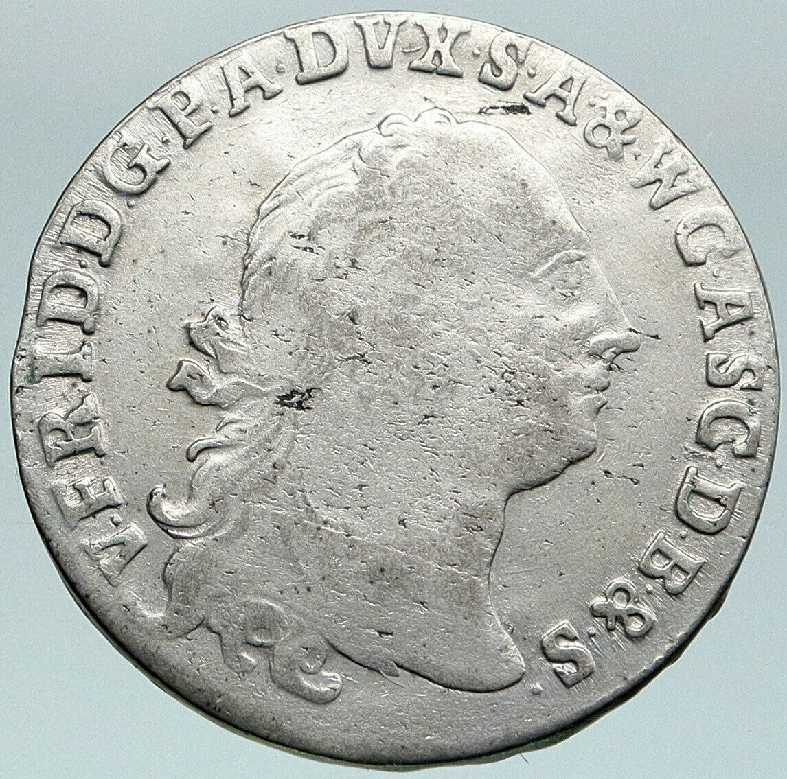 1758 GERMANY German States Anhalt-Bernburg Antique Silver 8 Groschen Coin i87526