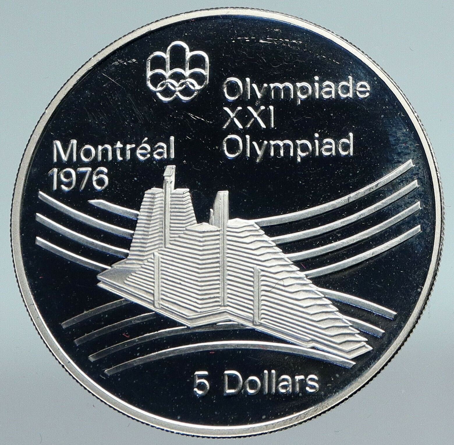 1976 CANADA Elizabeth II Olympics Montreal Village Proof Silver $5 Coin i89780