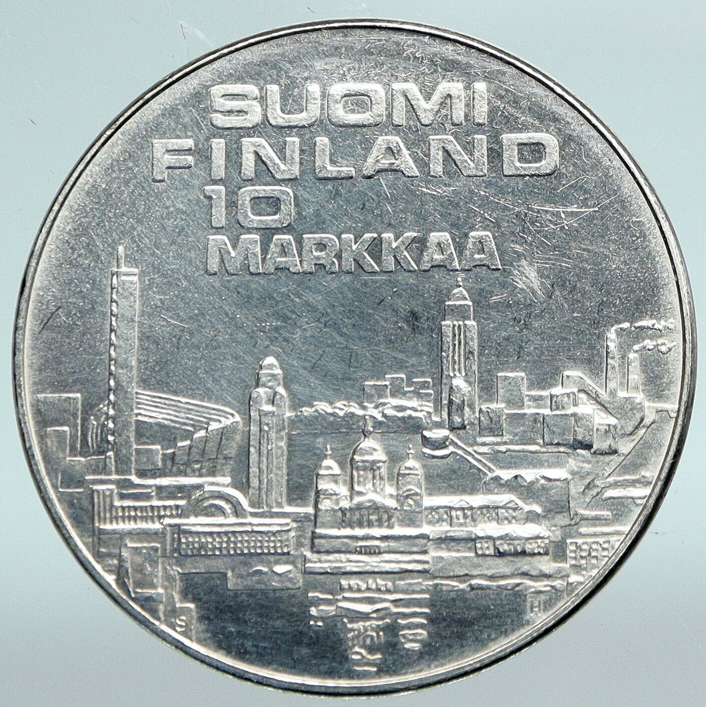 1971 FINLAND European Athletic Games TRACK VINTAGE Silver 10 Markkaa Coin i89792