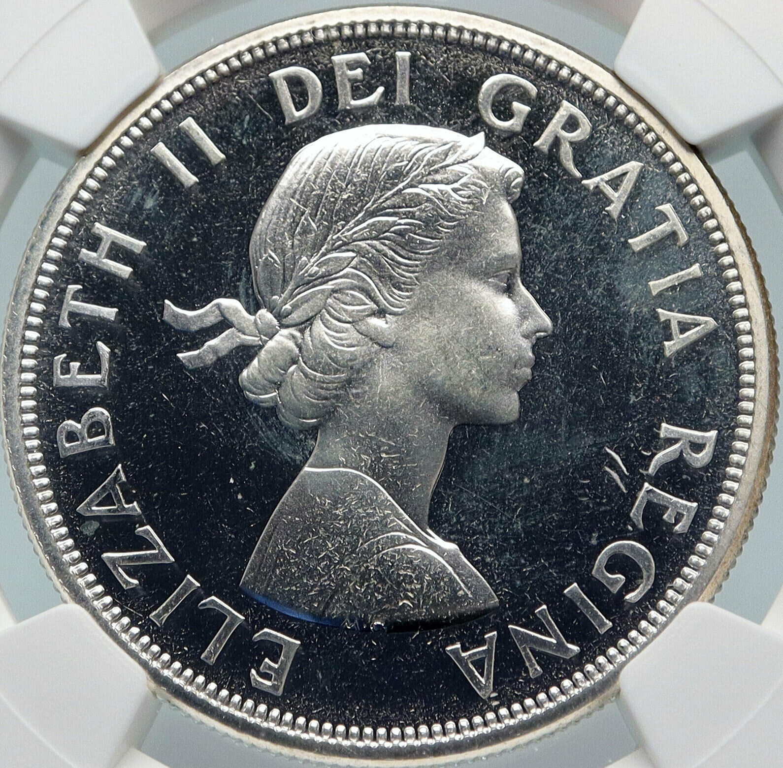 1964 CANADA Quebec Charlottetown VINTAGE ProofLike SILVER Dollar Coin NGC i85398