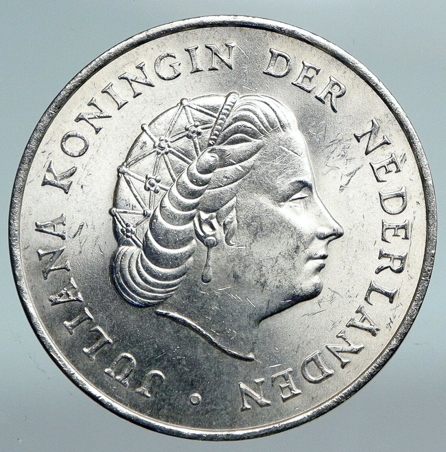 1964 NETHERLANDS ANTILLES Queen JULIANA Vintage SILVER 2 1/2 Gulden Coin i89806