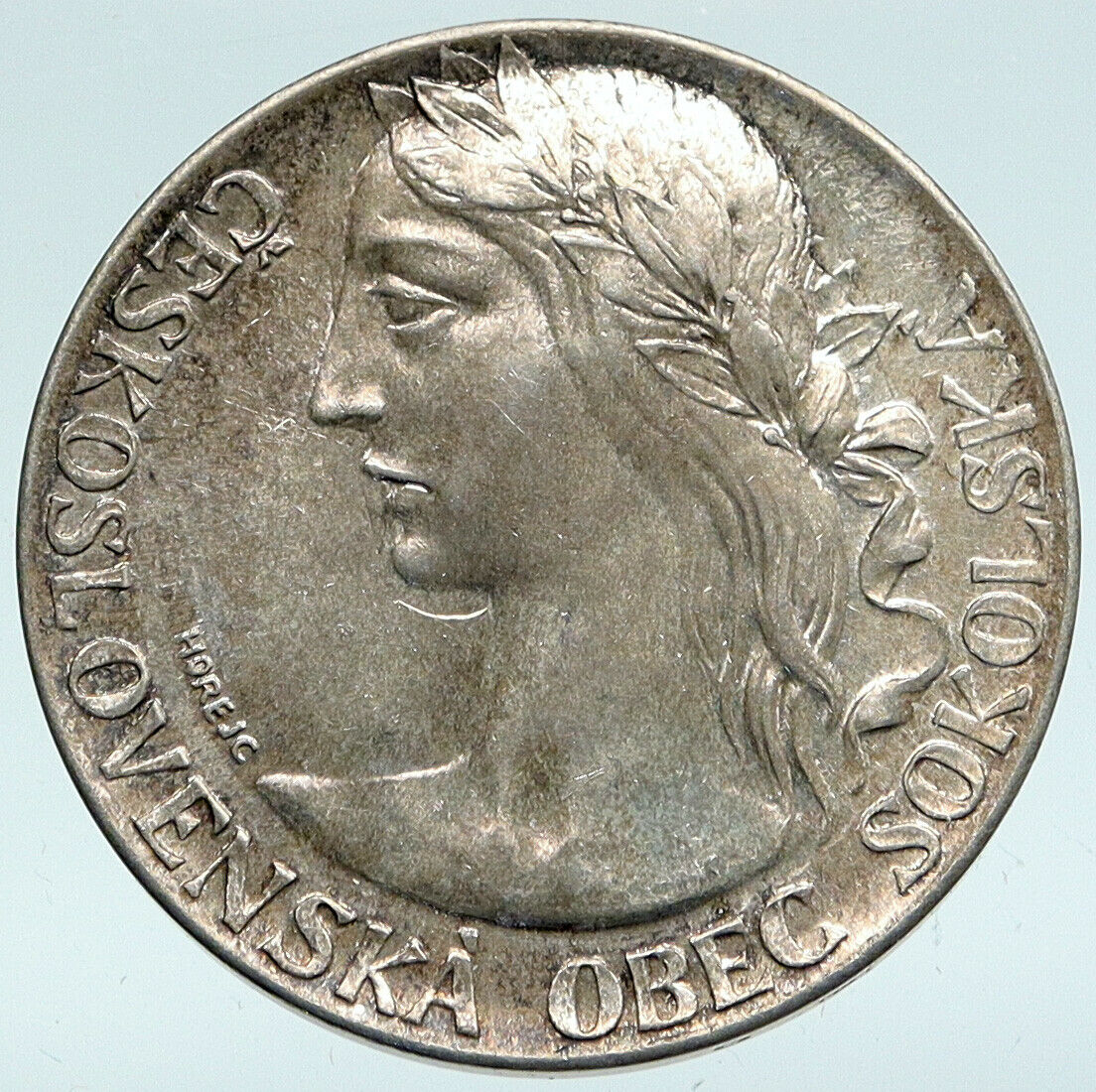 1948 CZECH REPUBLIC OLD VINTAGE Female VINTAGE Silver V PRAZE Medal Coin i89685