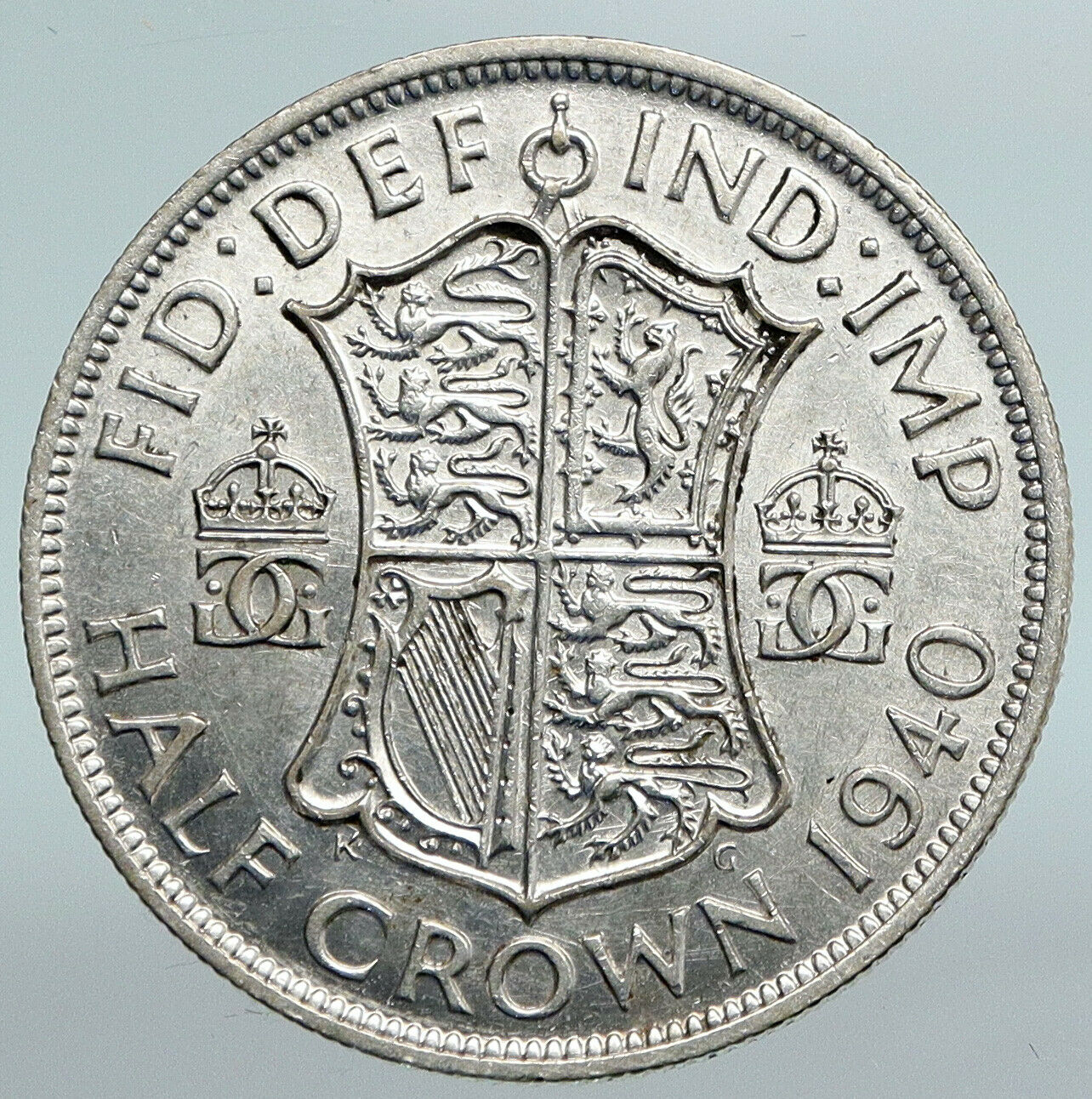 1940 Great Britain United Kingdom UK GEORGE VI OLD Silver Half Crown Coin i89918