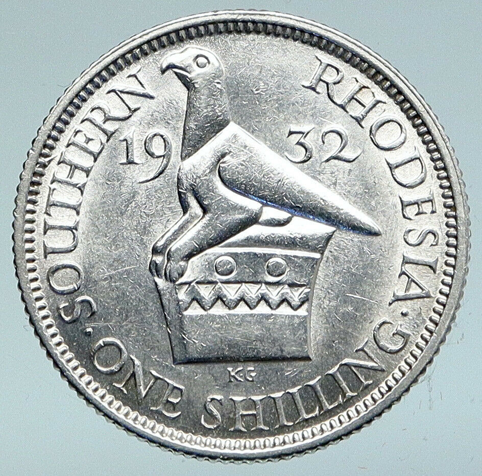 1932 SOUTHERN RHODESIA UK King George V Shield Silver OLD Shilling COIN i89670