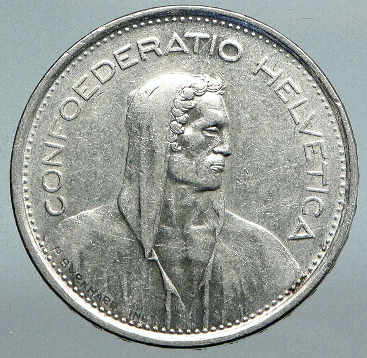 1966 B Switzerland Founding HERO WILLIAM TELL 5 Francs Silver Swiss Coin i89909