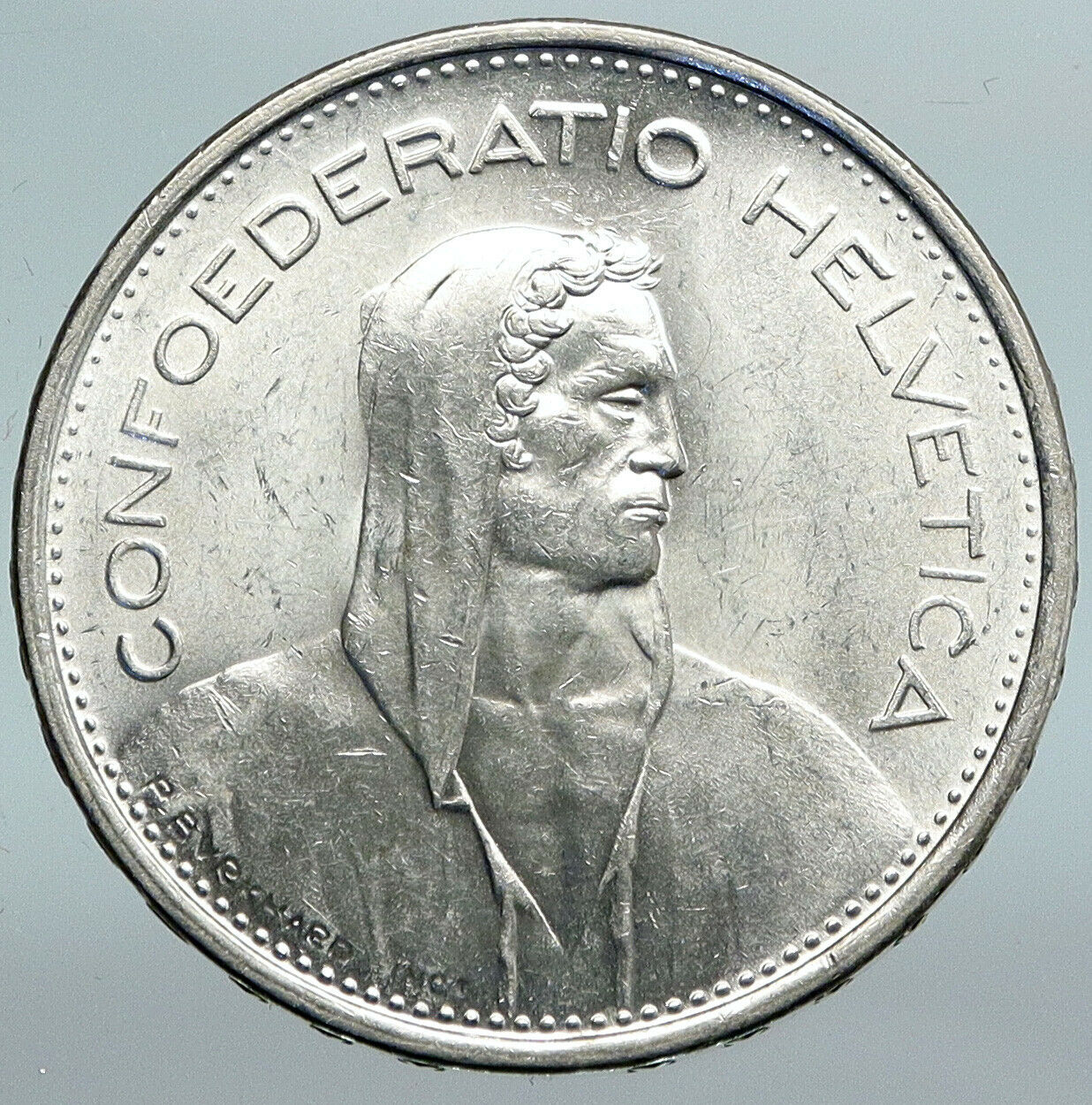 1966 B Switzerland Founding HERO WILLIAM TELL 5 Francs Silver Swiss Coin i89913