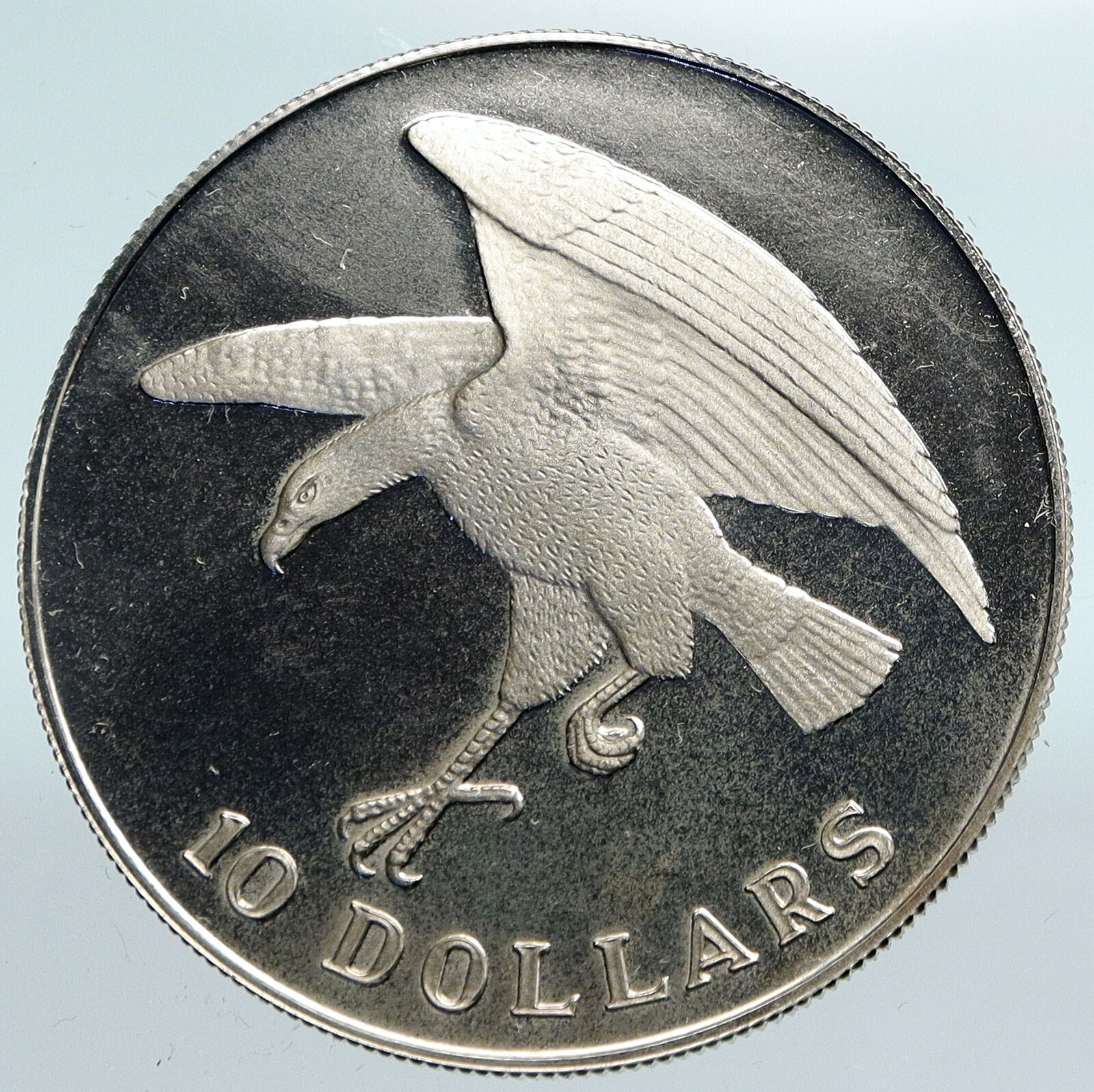 1974 SINGAPORE Sea Eagle & Lions VINTAGE Proof Silver 10 Dollars Coin i89892