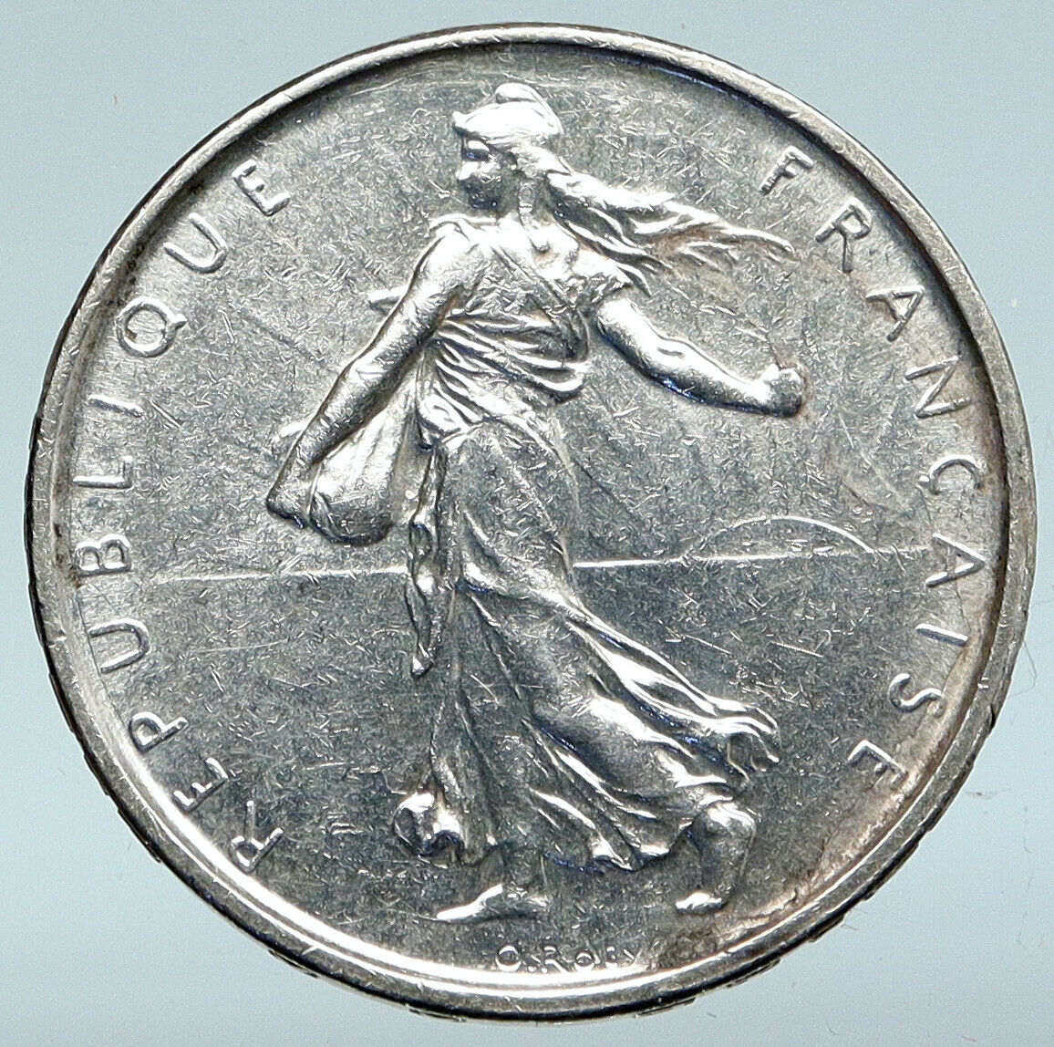 1962 FRANCE La Semeuse French SOWER WOMAN Old LARGE Silver 5 Francs Coin i89672