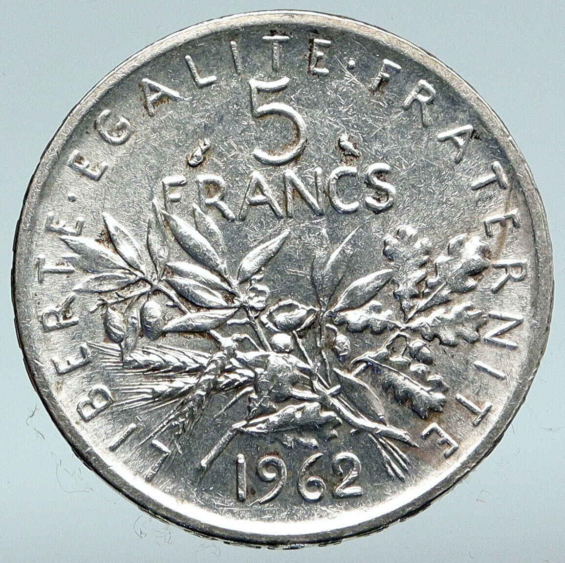 1962 FRANCE La Semeuse French SOWER WOMAN Old LARGE Silver 5 Francs Coin i89672