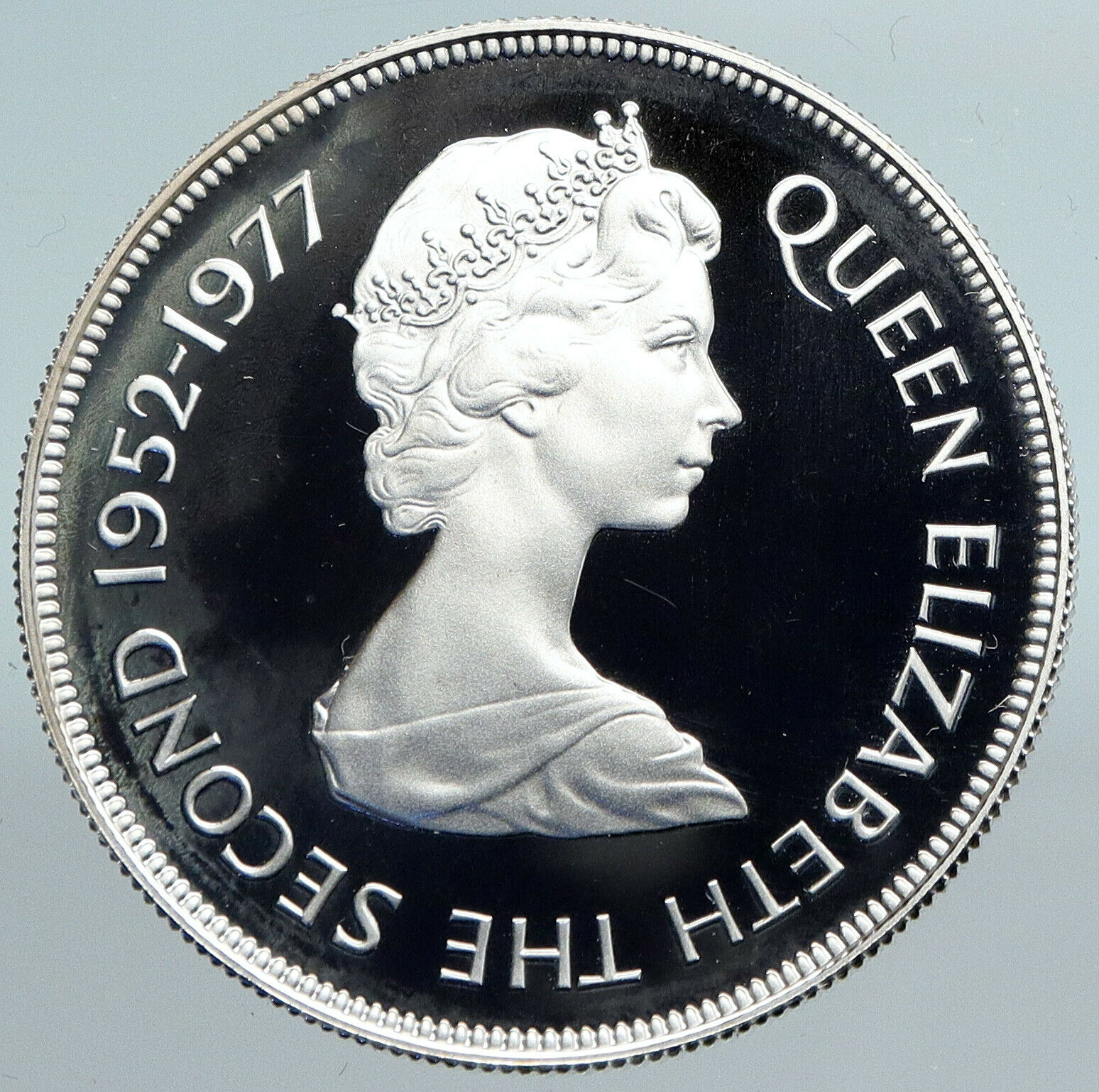 1977 TRISTAN da CUNHA Elizabeth II JUBILEE Old Proof Silver 25 Pence Coin i89906